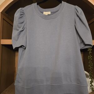 Universal Thread Slate Blue Puff Sleeve Top